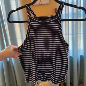 Abercrombie & Fitch Stripped High Neck Tank Top